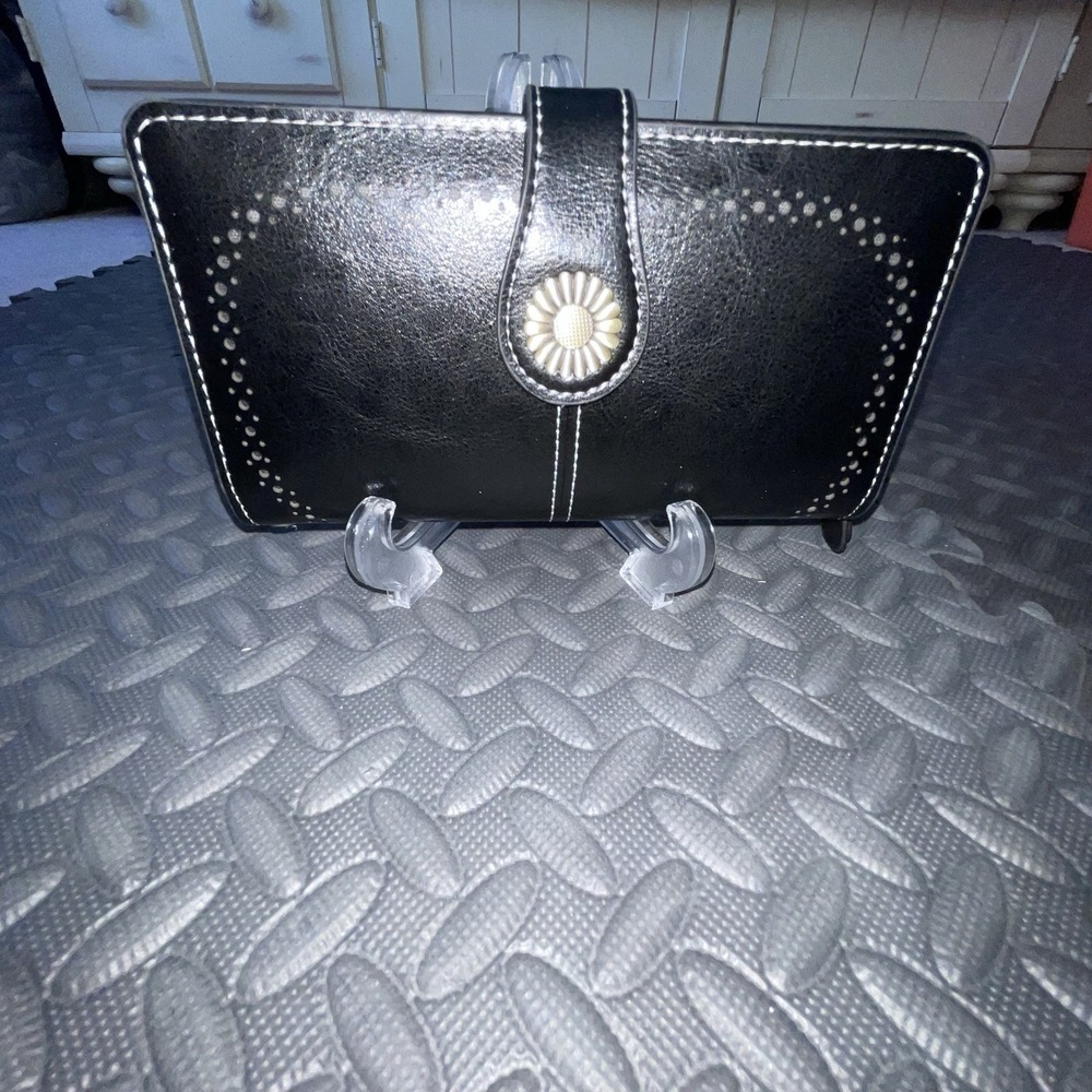 SENDEFN Chic Classic RFID Blocking Large Capacity Wallet Black Leather No Strap